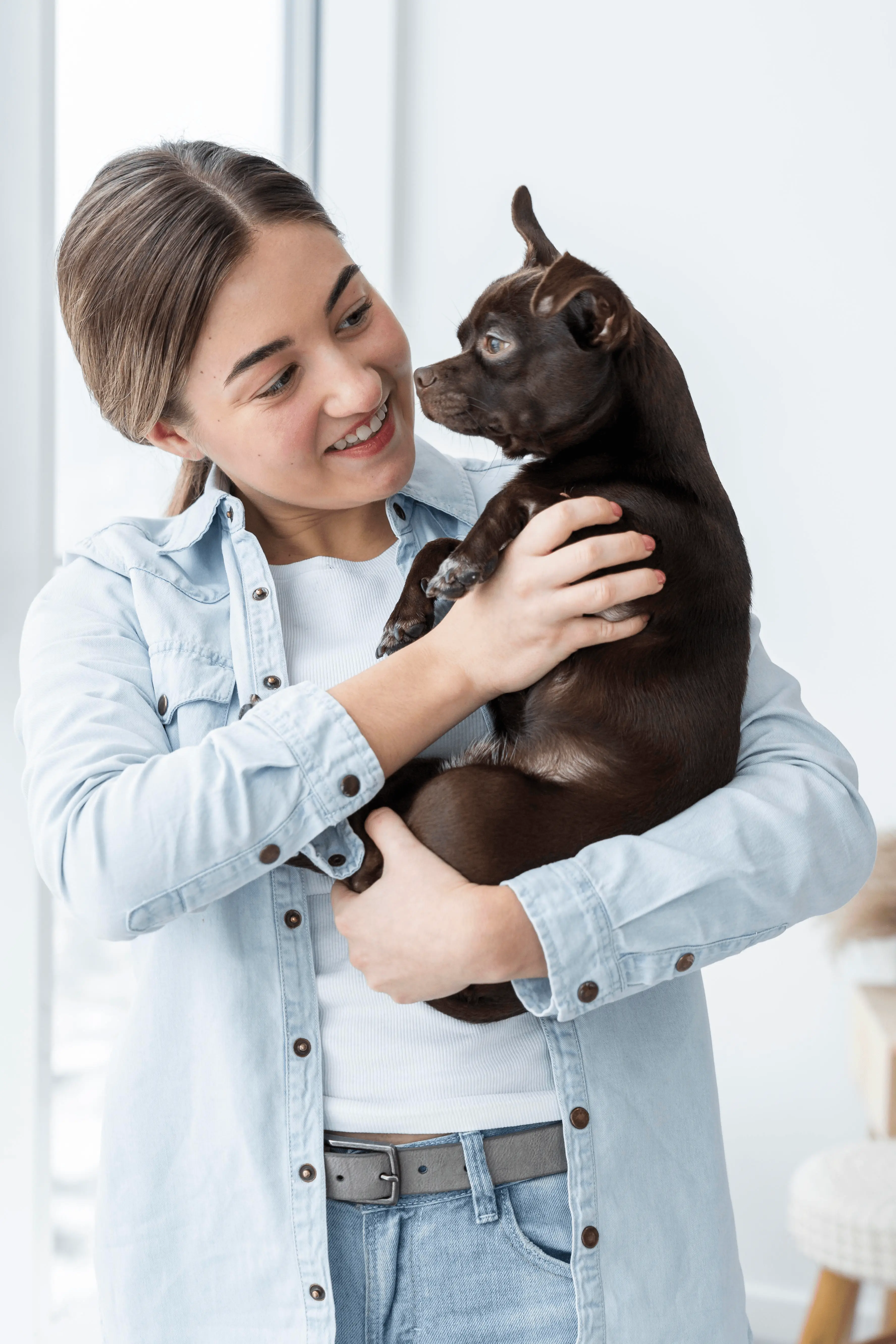 Dog with girl