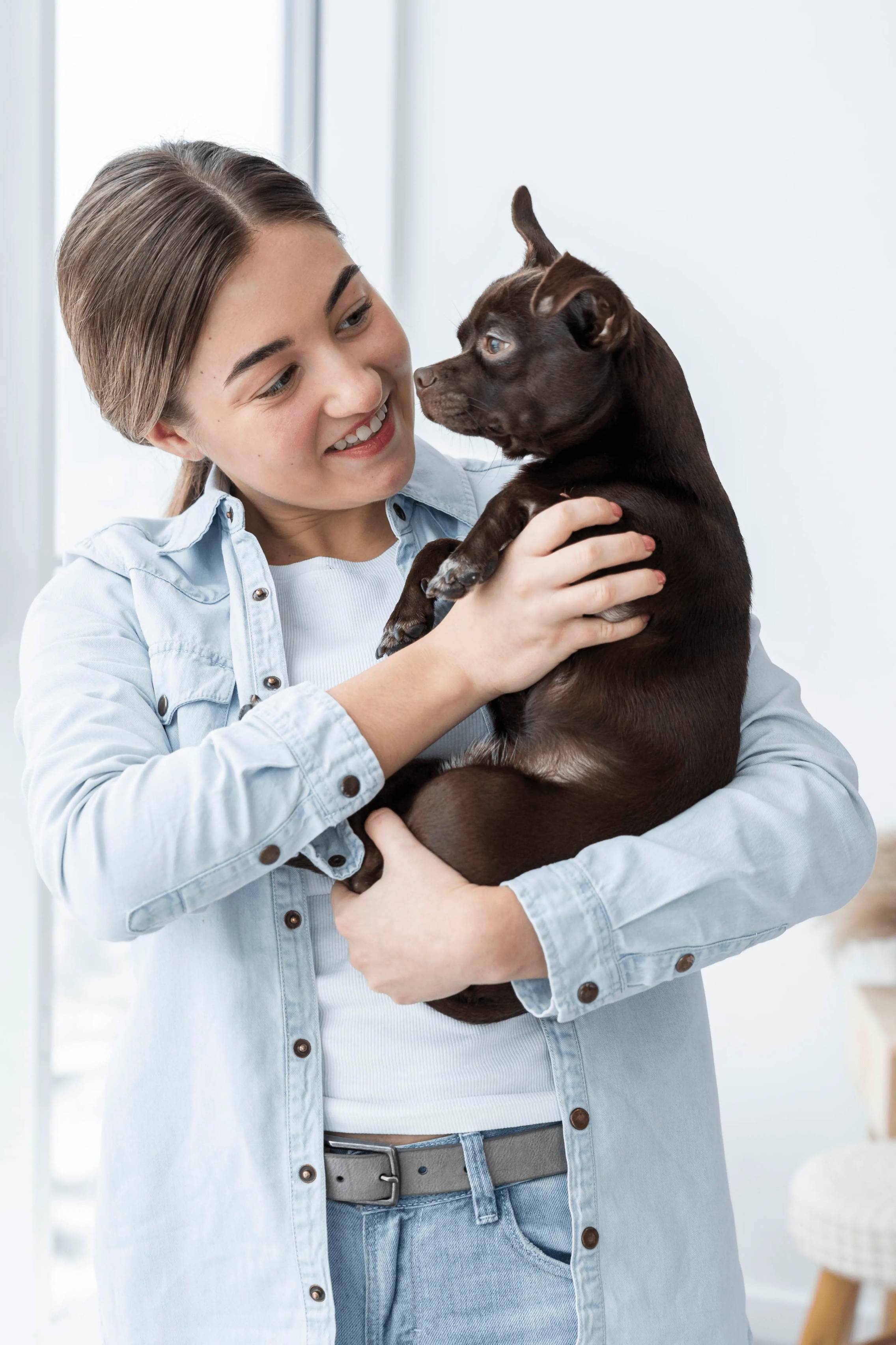 Dog with girl